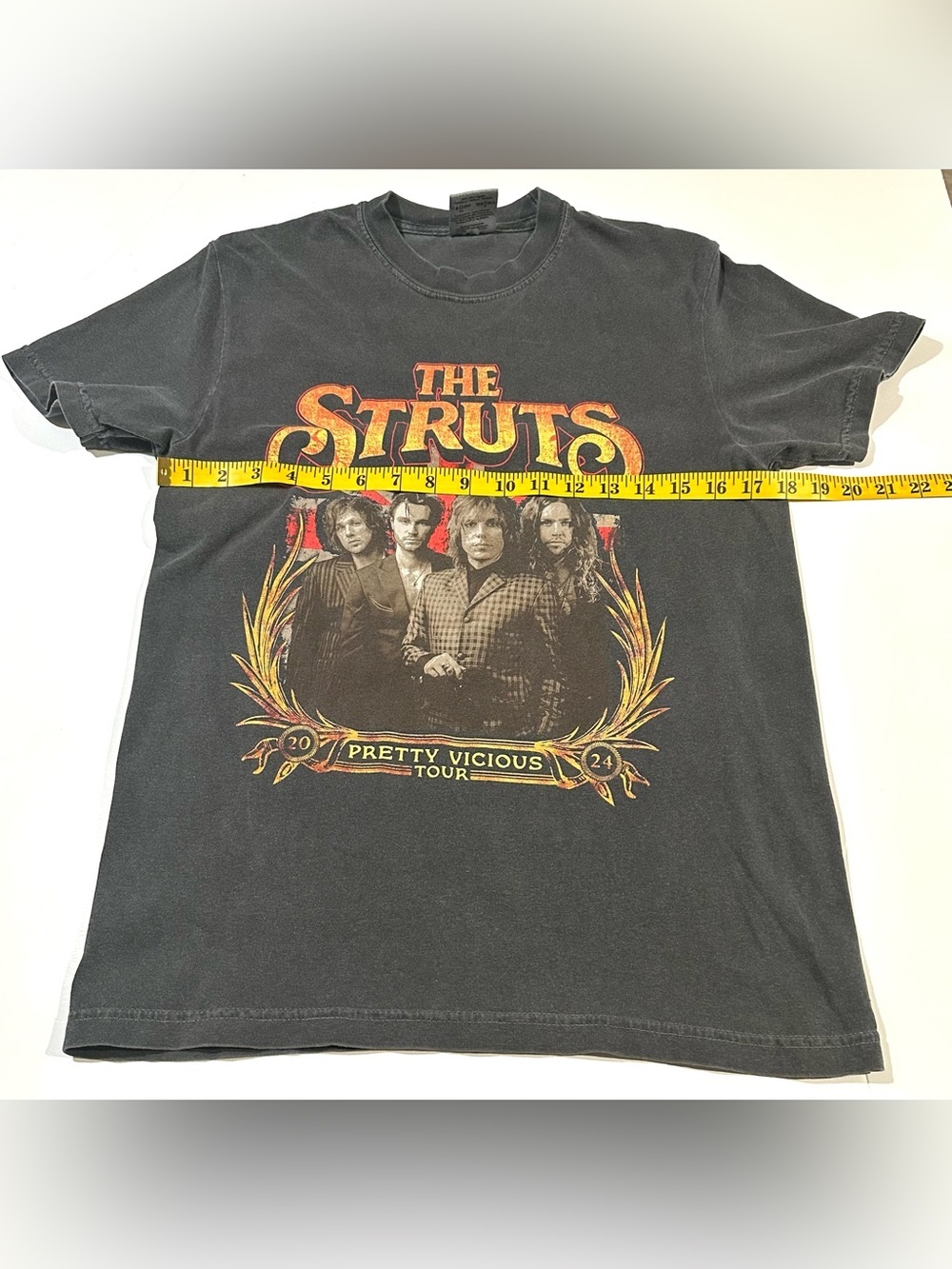 The Struts Union Jack Graphic Band T-Shirt XL Black Comfort Colors Tag - Picture 6 of 8